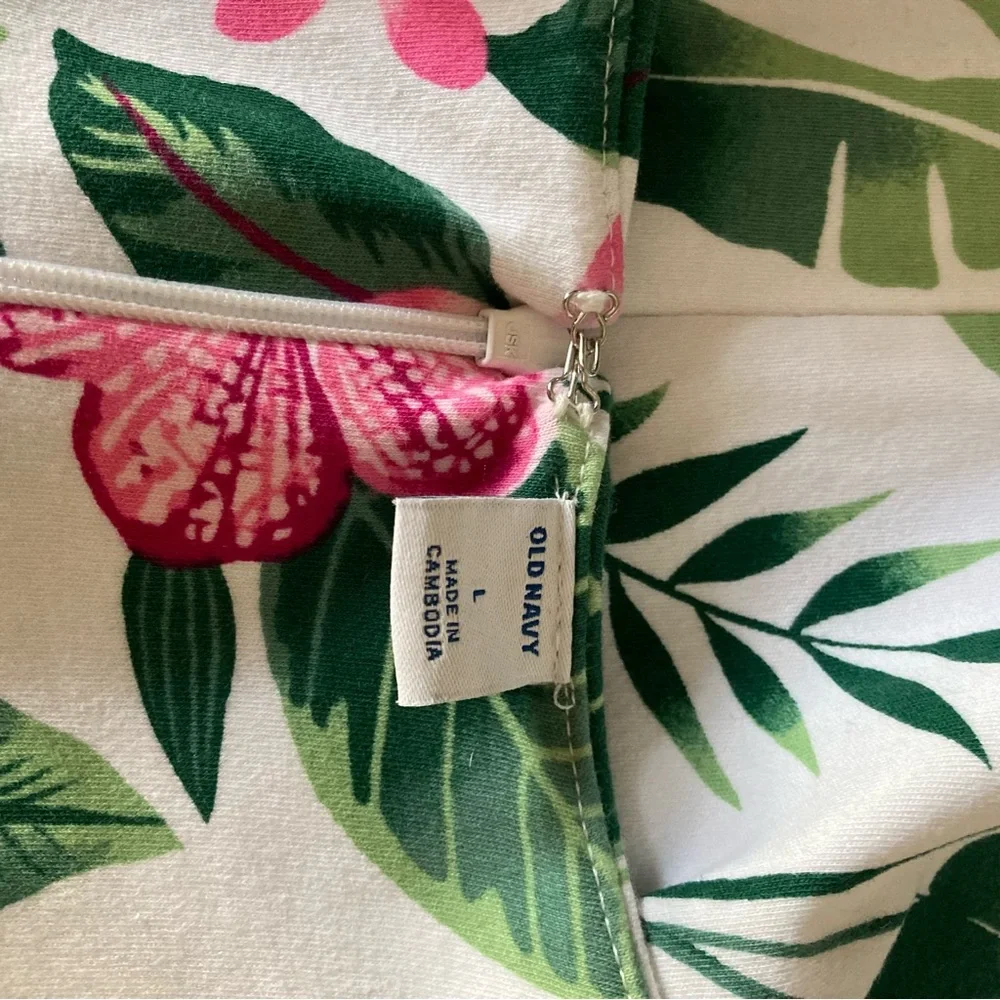 Tropical Print Cotton Stretch Blend Dress - Picture 2 of 5